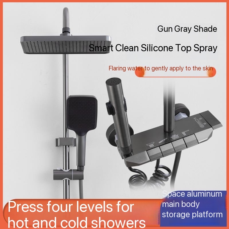 Plumbing - Grey Chrome Bathroom Shower Faucet Set