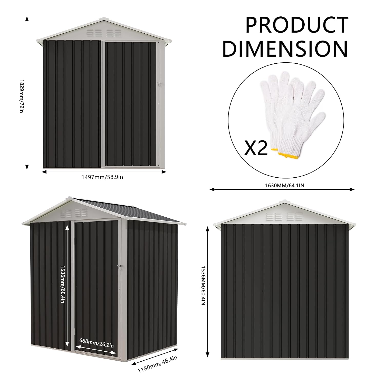 Metal Outdoor Storage Shed 5.4 - Garden Tools ulasan dan harga